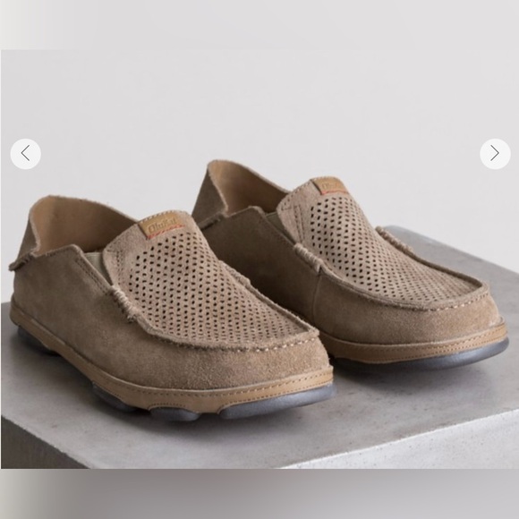OluKai Moloa Kohana Suede Loafers Men’s size 10 M Slip On Shoes Brown - Picture 1 of 8